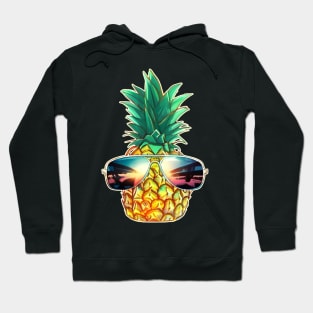 Hawaiian Pineapple with Sunglasses Aloha Beach Hoodie